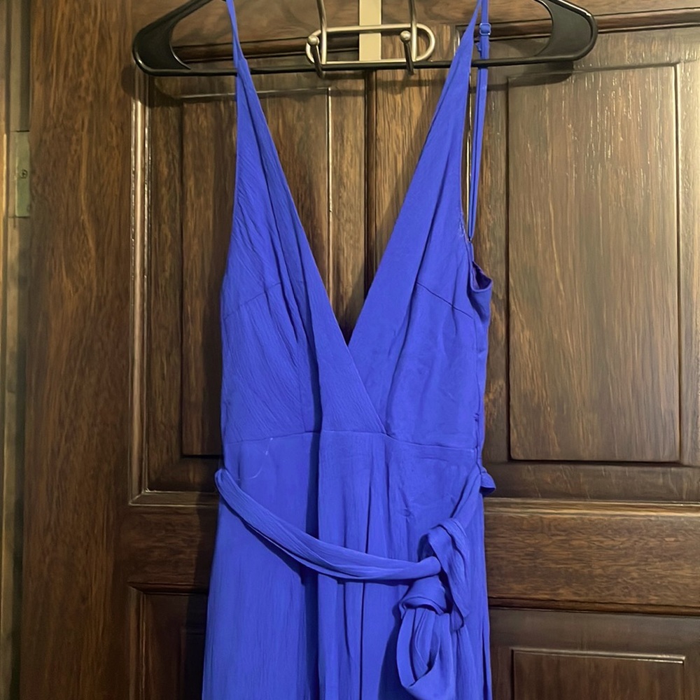 Royal blue pant romper - size S